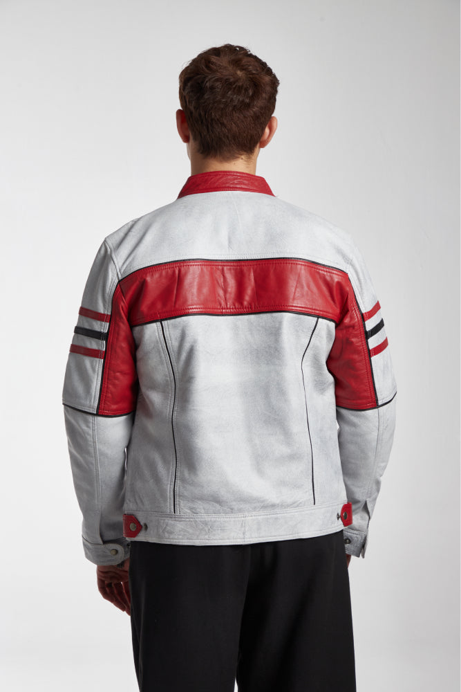 NBZ RACING WHITE/RED // LEATHER JACKET