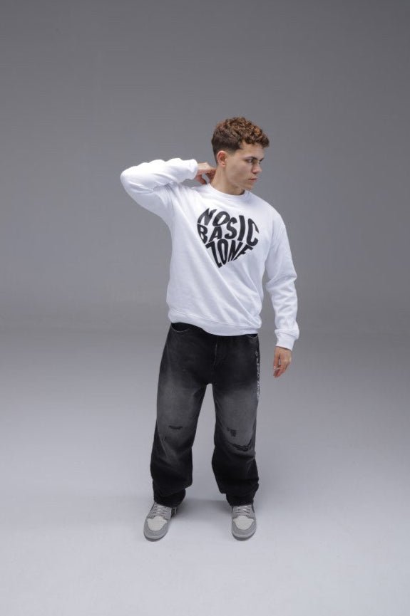 HEARTPRINT // BLACK SWEATSHIRT - No Basic Zone