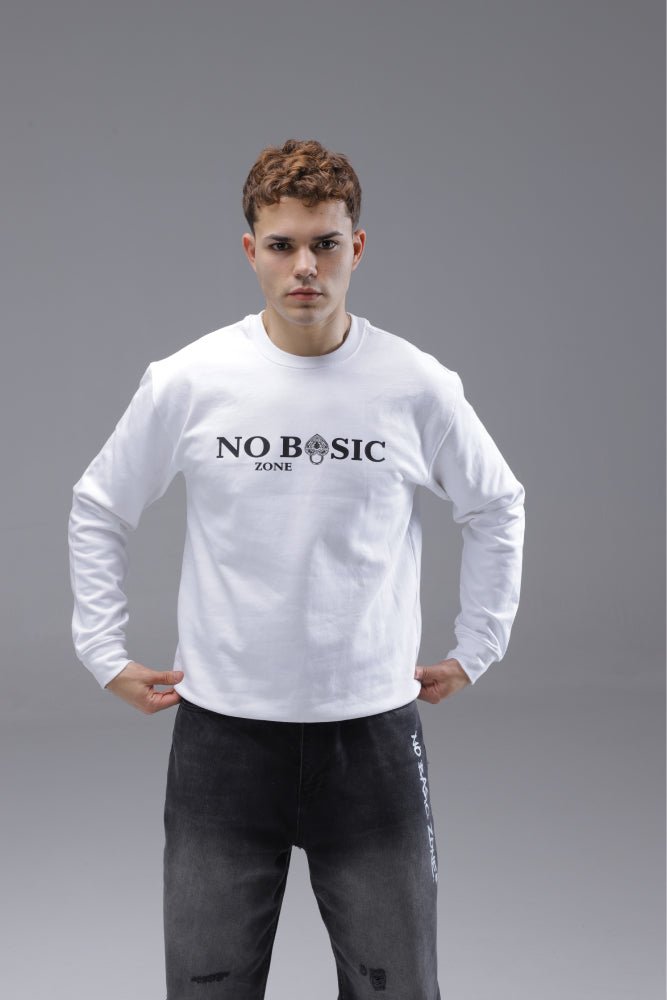 NBZ // WHITE SWEATSHIRT - No Basic Zone