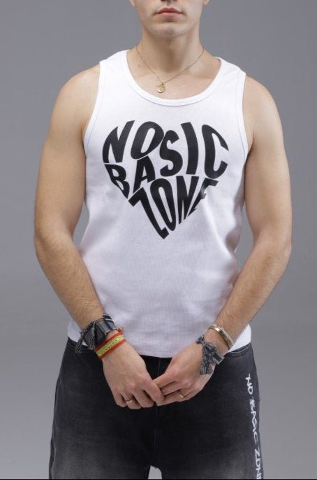 HEARTPRINT // WHITE TANK TOP - No Basic Zone