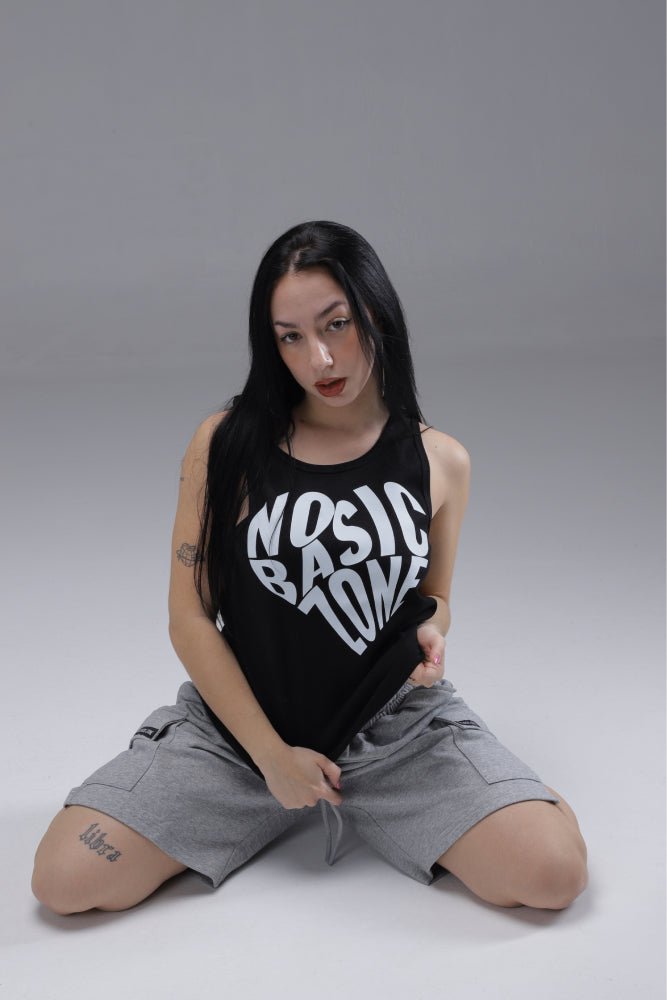 HEARTPRINT // BLACK TANK TOP - No Basic Zone