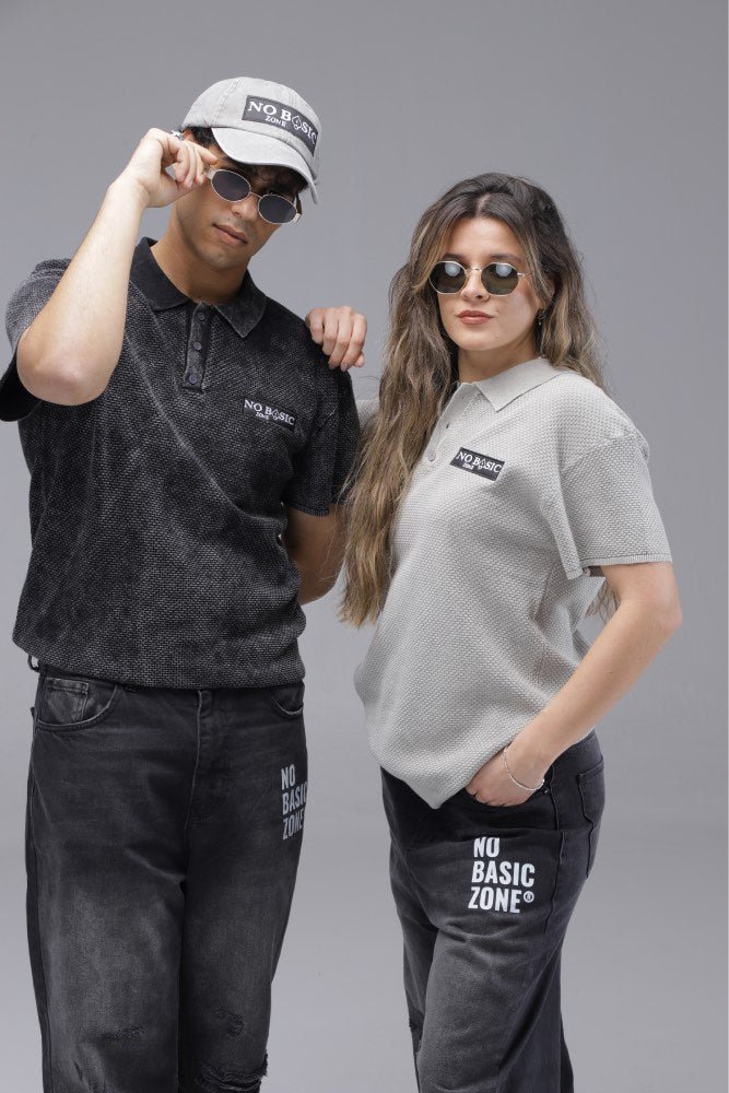 TIMELESS // FADED BLACK POLO SHIRT - No Basic Zone