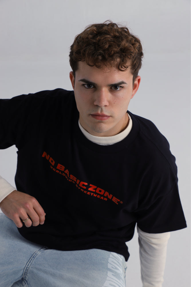 WORLDWIDE // BLACK-RED T-SHIRT - No Basic Zone