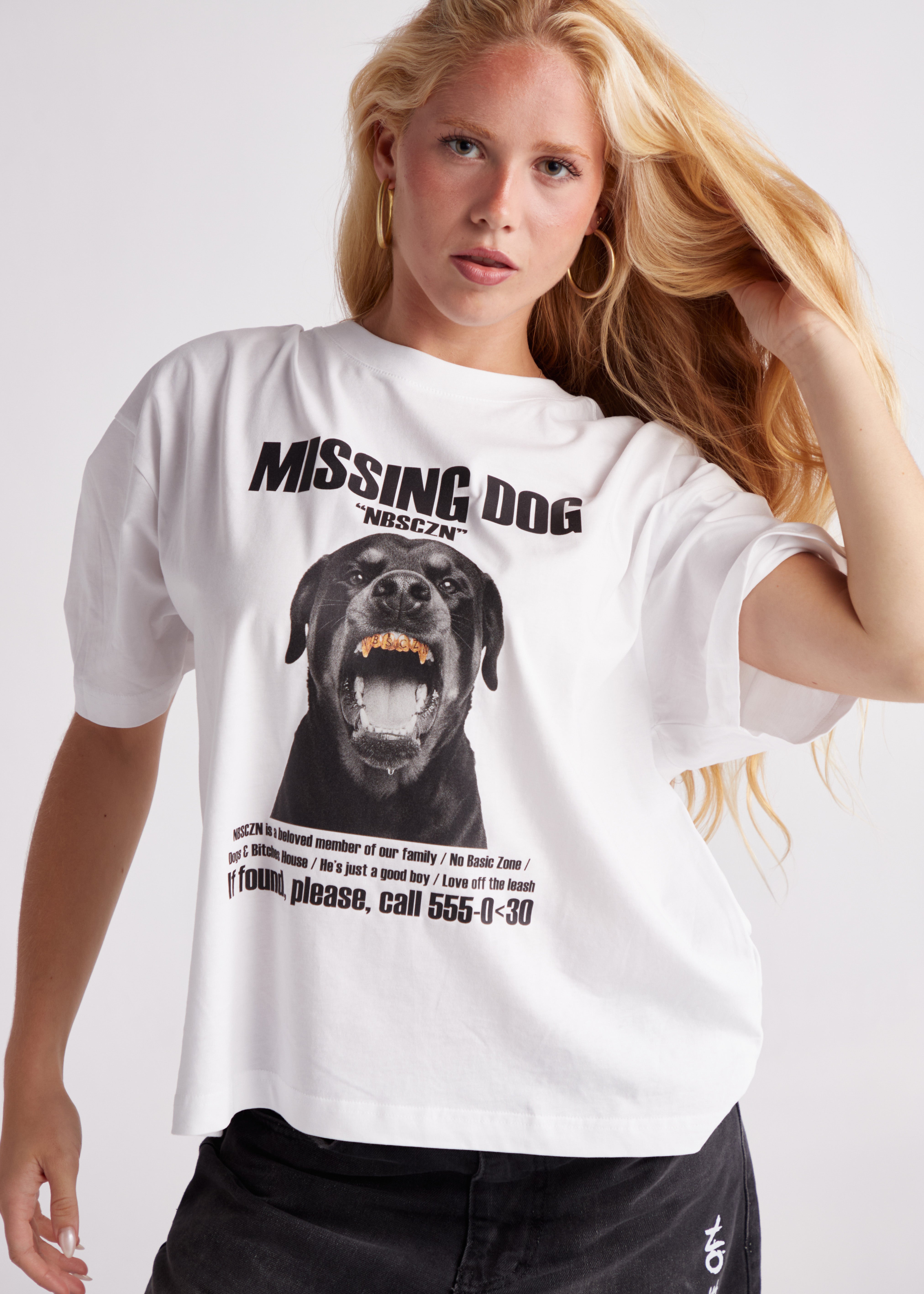 MISSING DOG // WHITE T-SHIRT