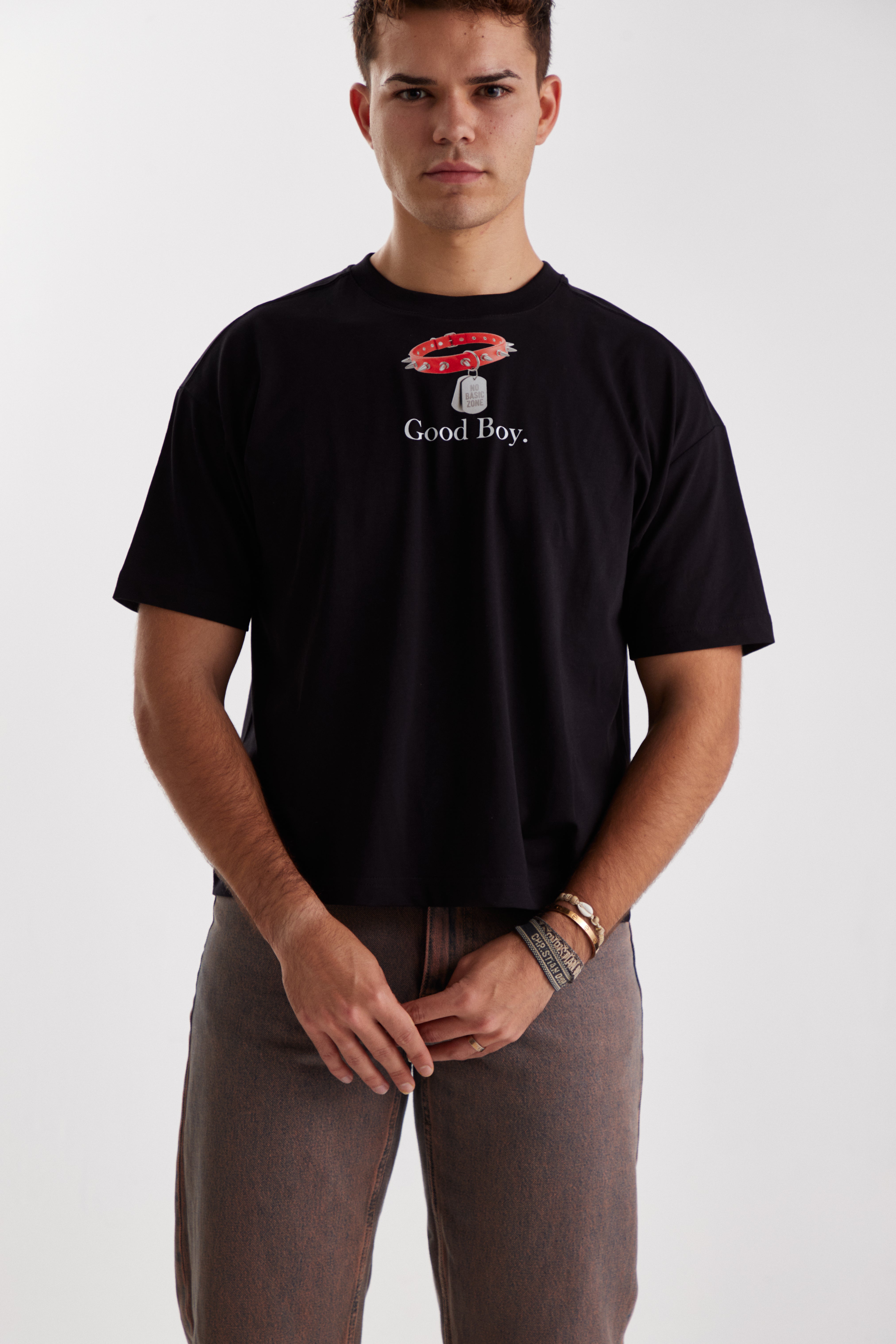 DOG LEASH - GOOD BOY // BLACK T-SHIRT