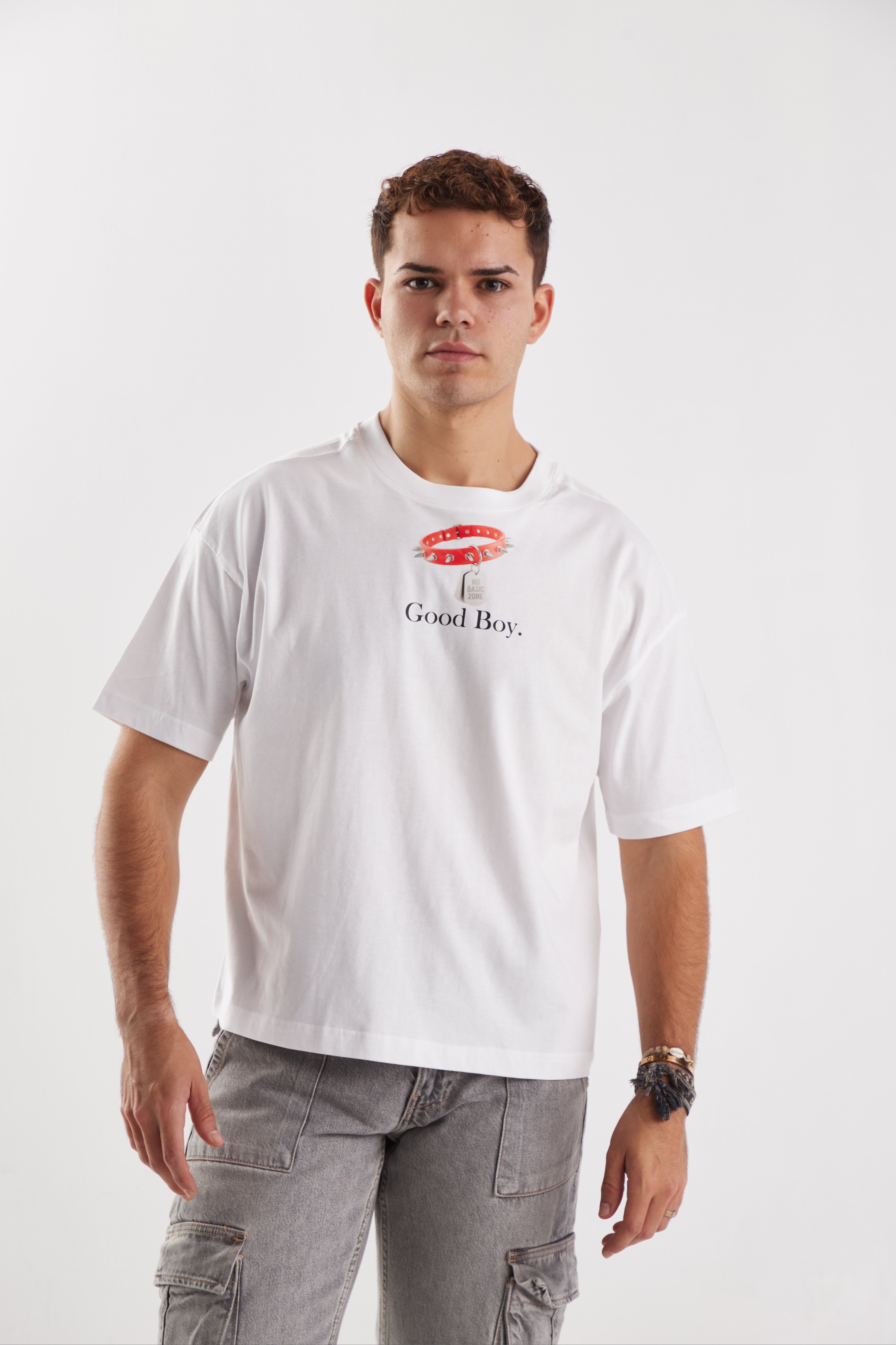 DOG LEASH - GOOD BOY // WHITE T-SHIRT