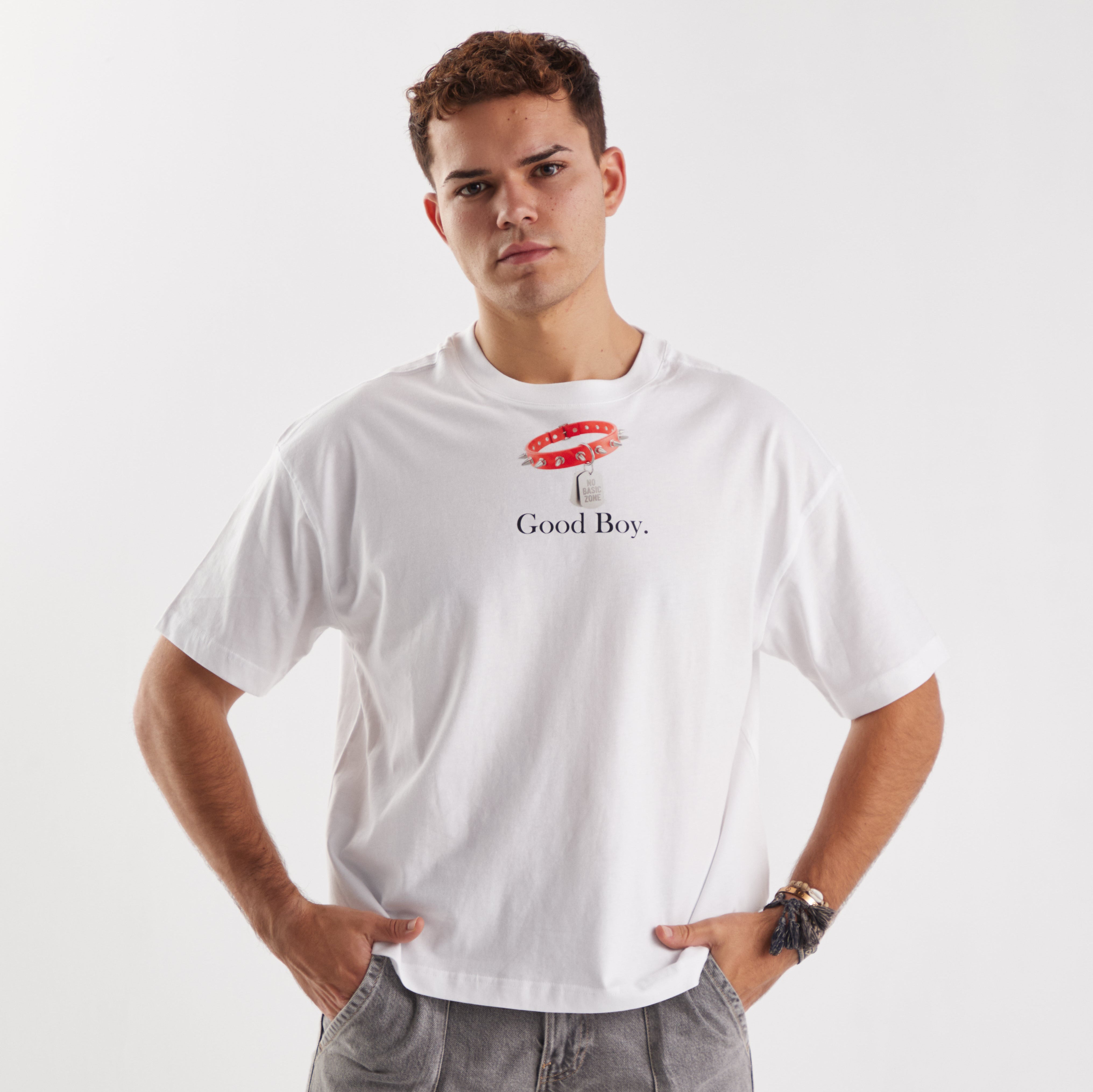 DOG LEASH - GOOD BOY // WHITE T-SHIRT