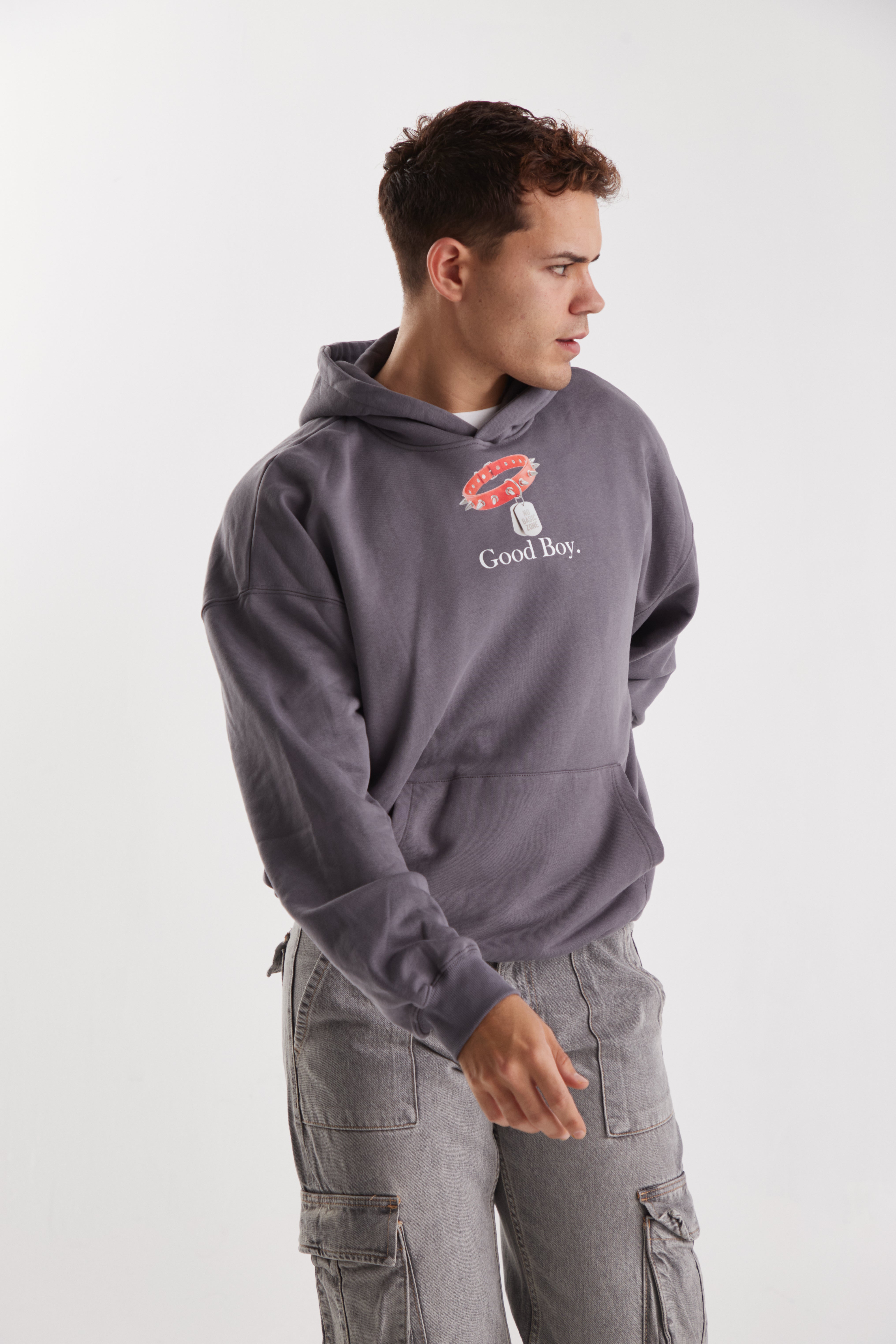 DOG LEASH // GREY HOODIE