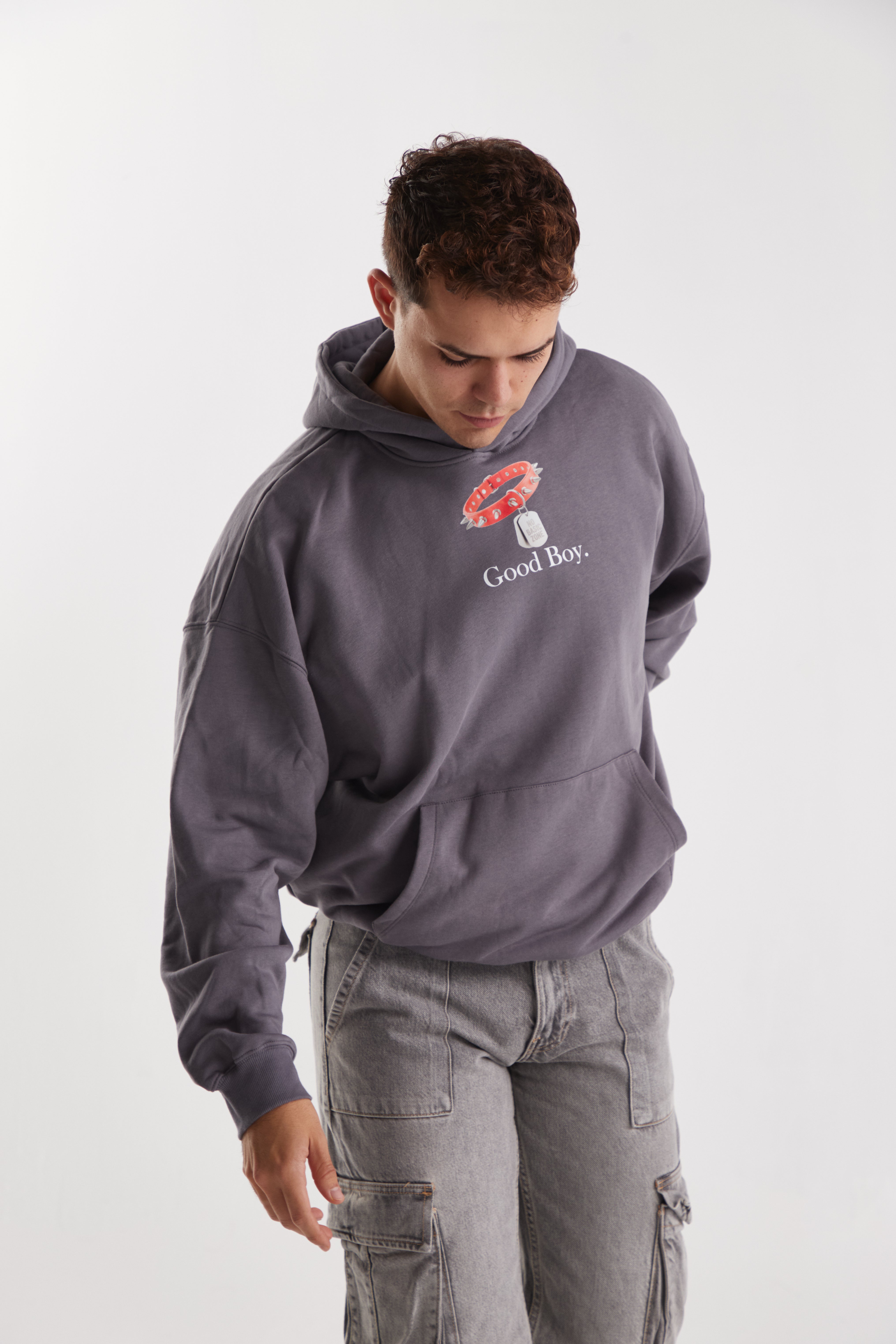 DOG LEASH // GREY HOODIE