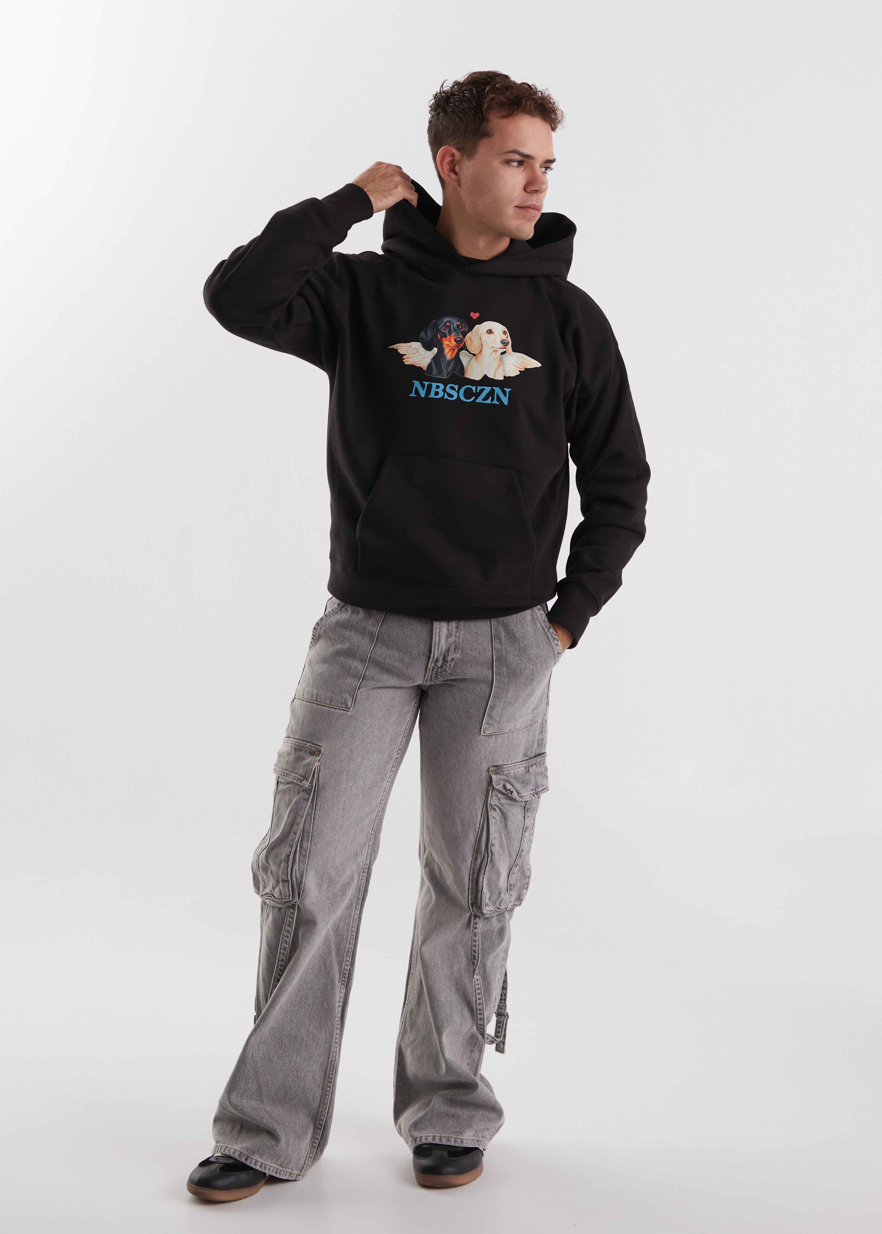 CHERUB DOGS // BLACK HOODIE