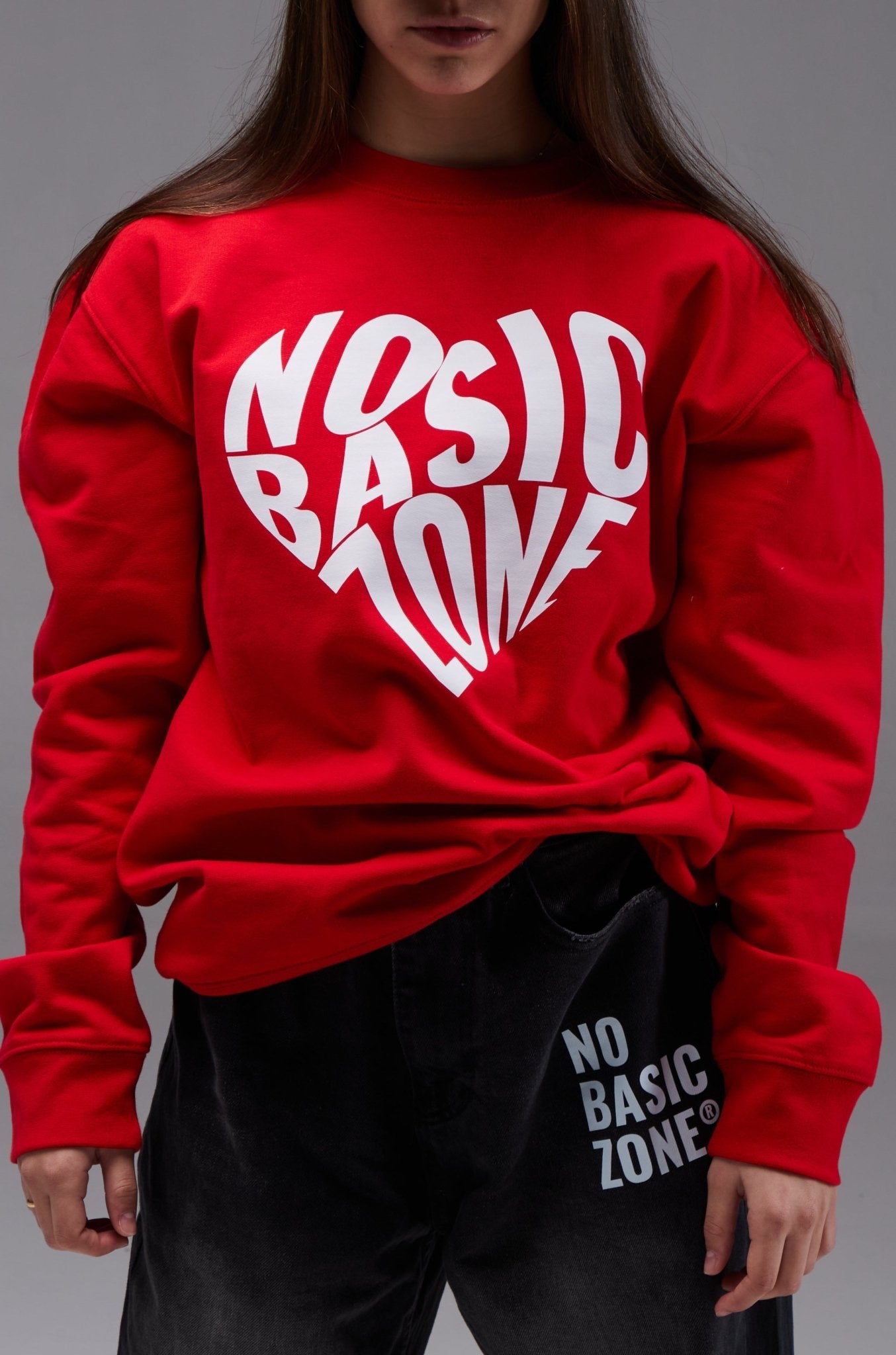 HEARTPRINT // RED SWEATSHIRT - No Basic Zone