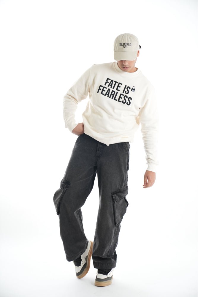 FATE IS FEARLESS SWEATSHIRT VANILLA WHITE