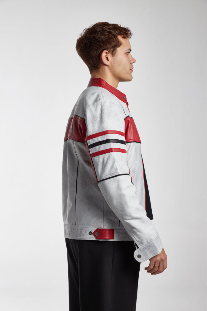 NBZ RACING WHITE/RED // LEATHER JACKET