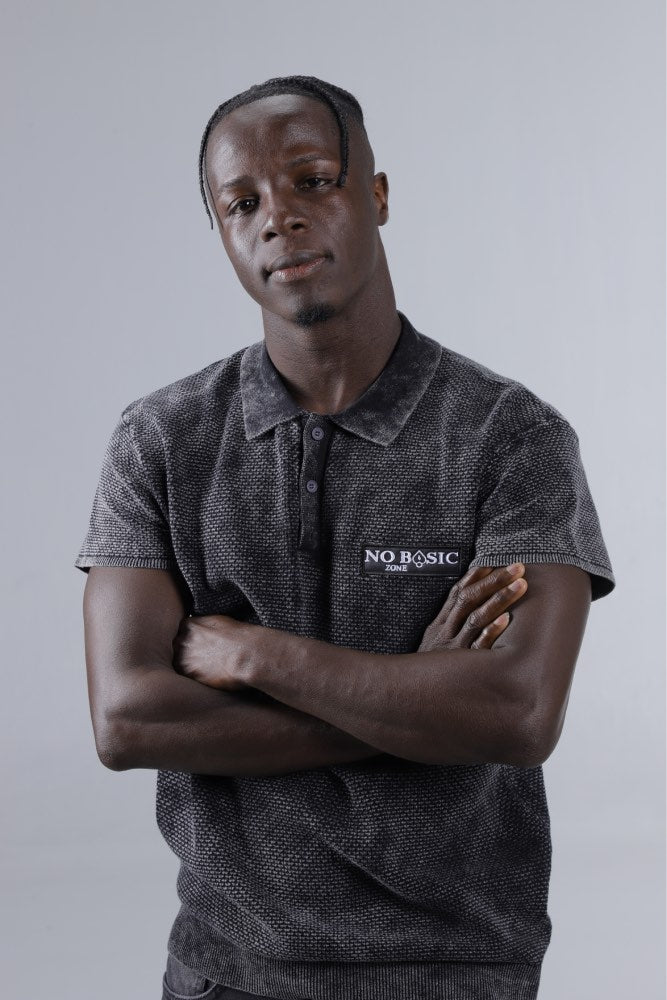 TIMELESS // FADED BLACK POLO SHIRT - No Basic Zone