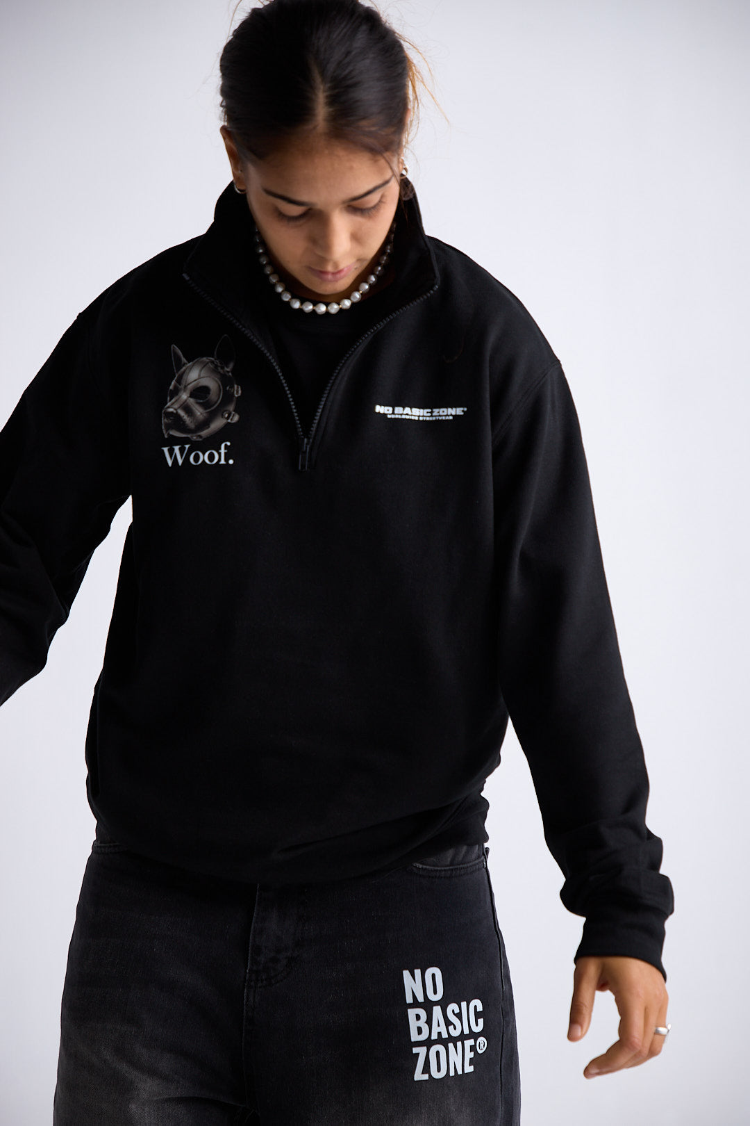 METAL SMALL DOG // BLACK ZIPPER HOODIE