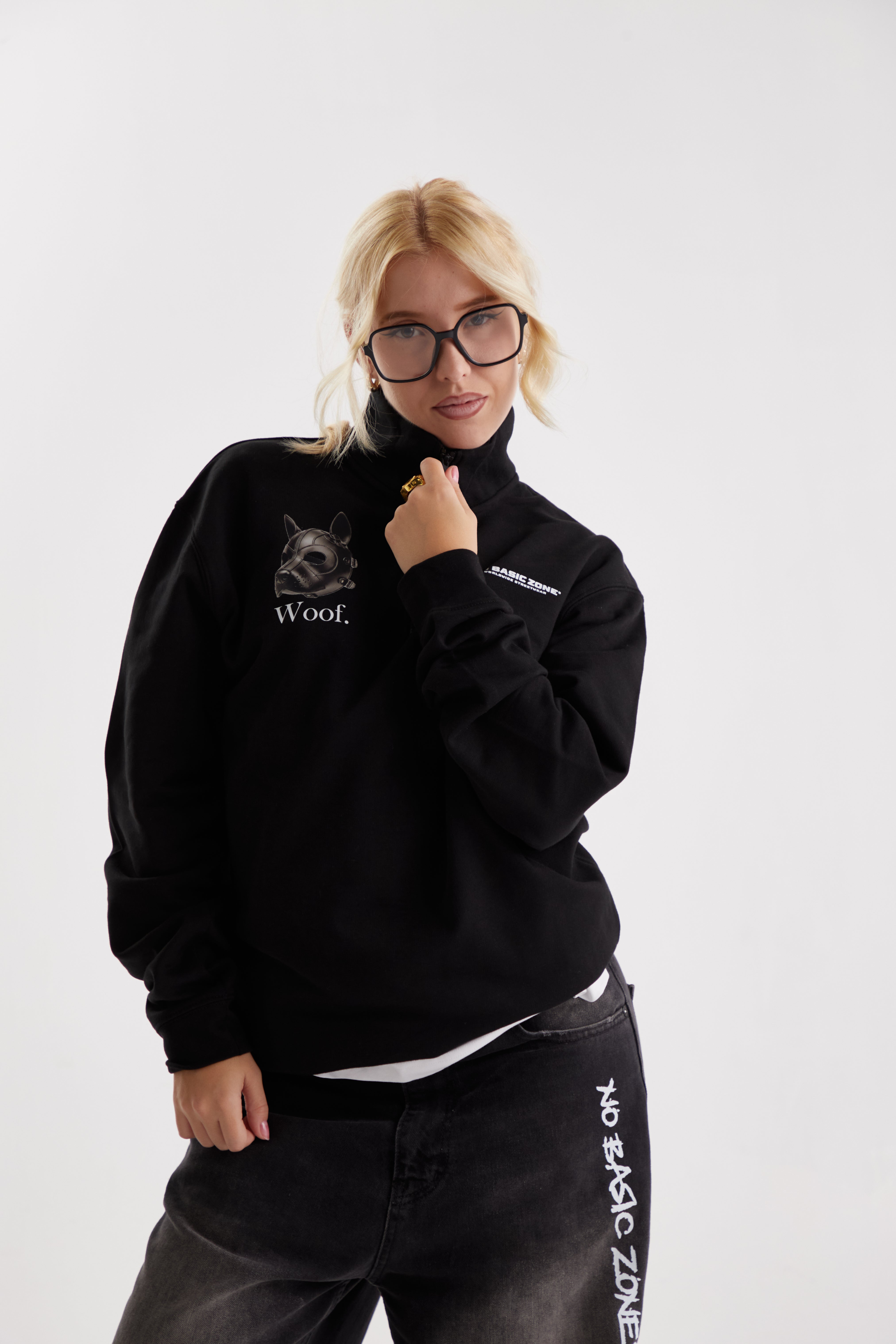 METAL SMALL DOG // BLACK ZIPPER HOODIE