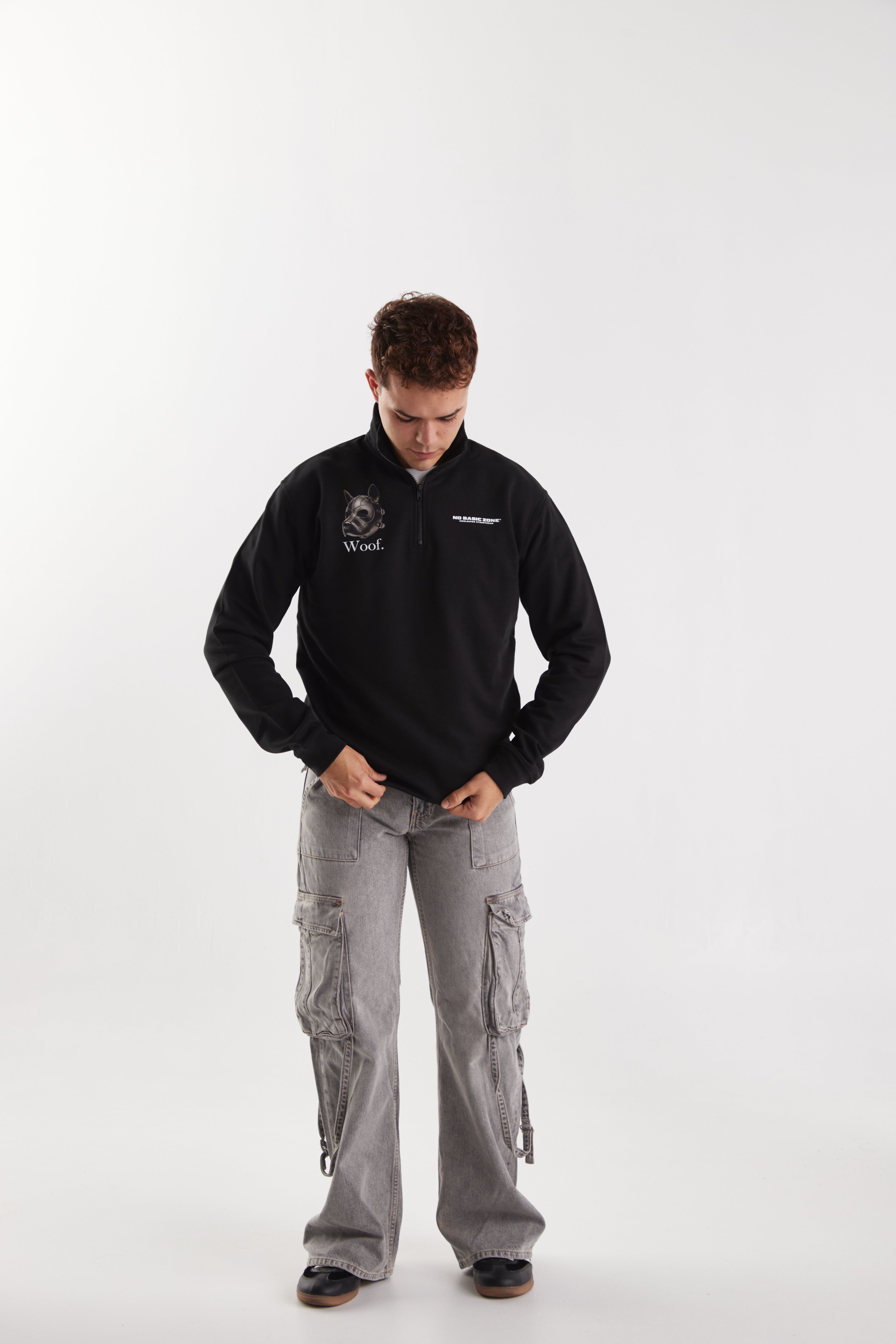 METAL SMALL DOG // BLACK ZIPPER HOODIE