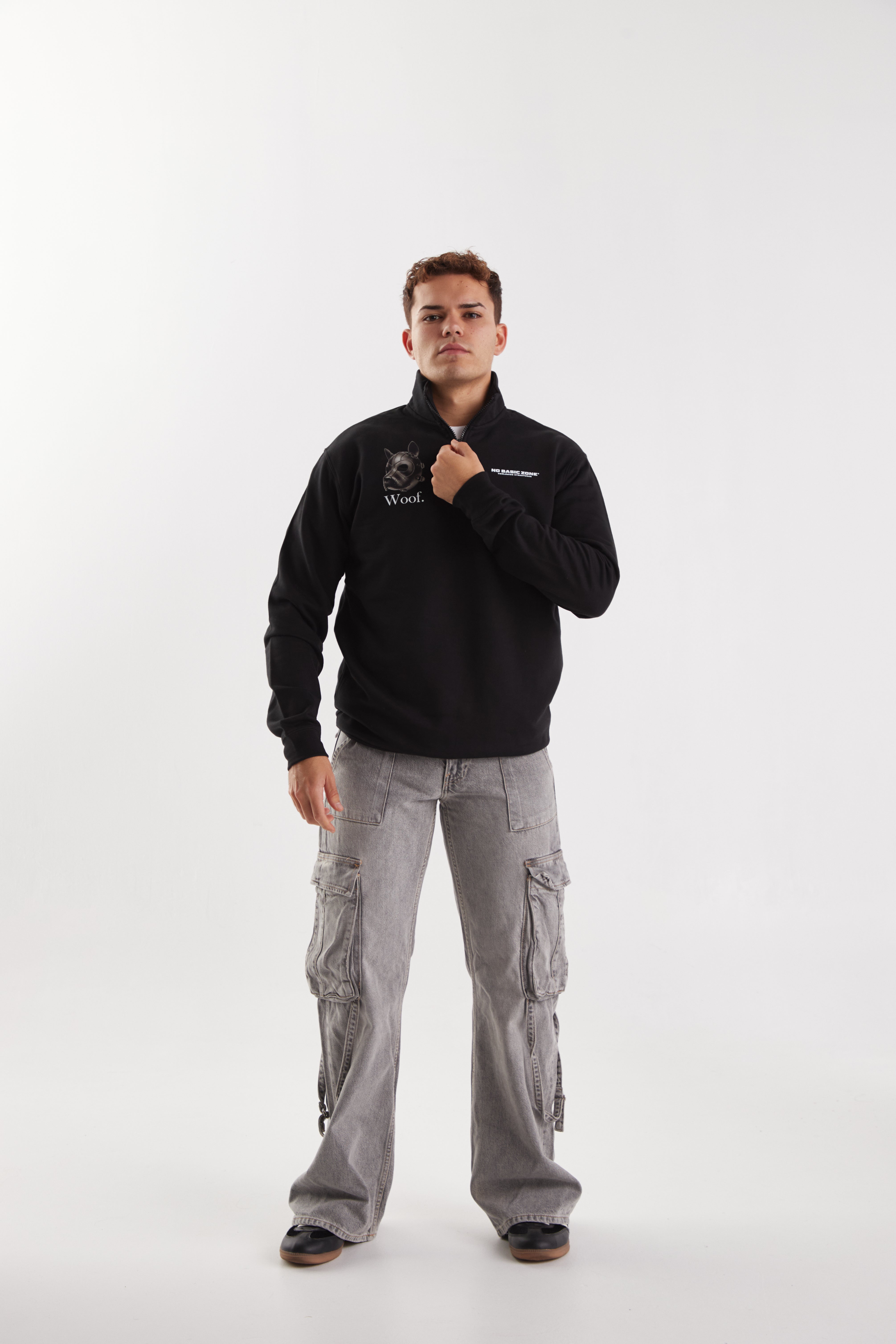 METAL SMALL DOG // BLACK ZIPPER HOODIE