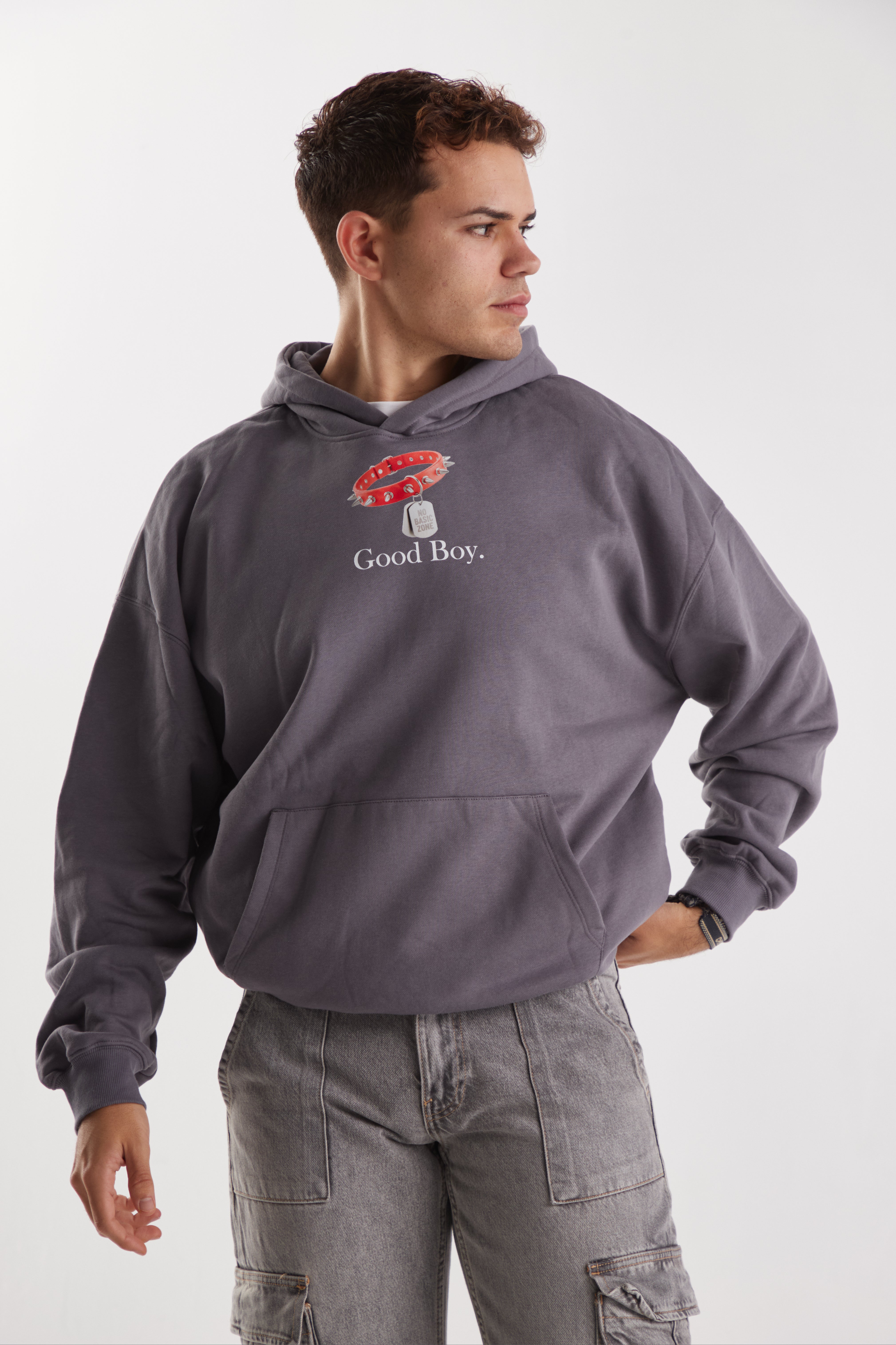 DOG LEASH // GREY HOODIE