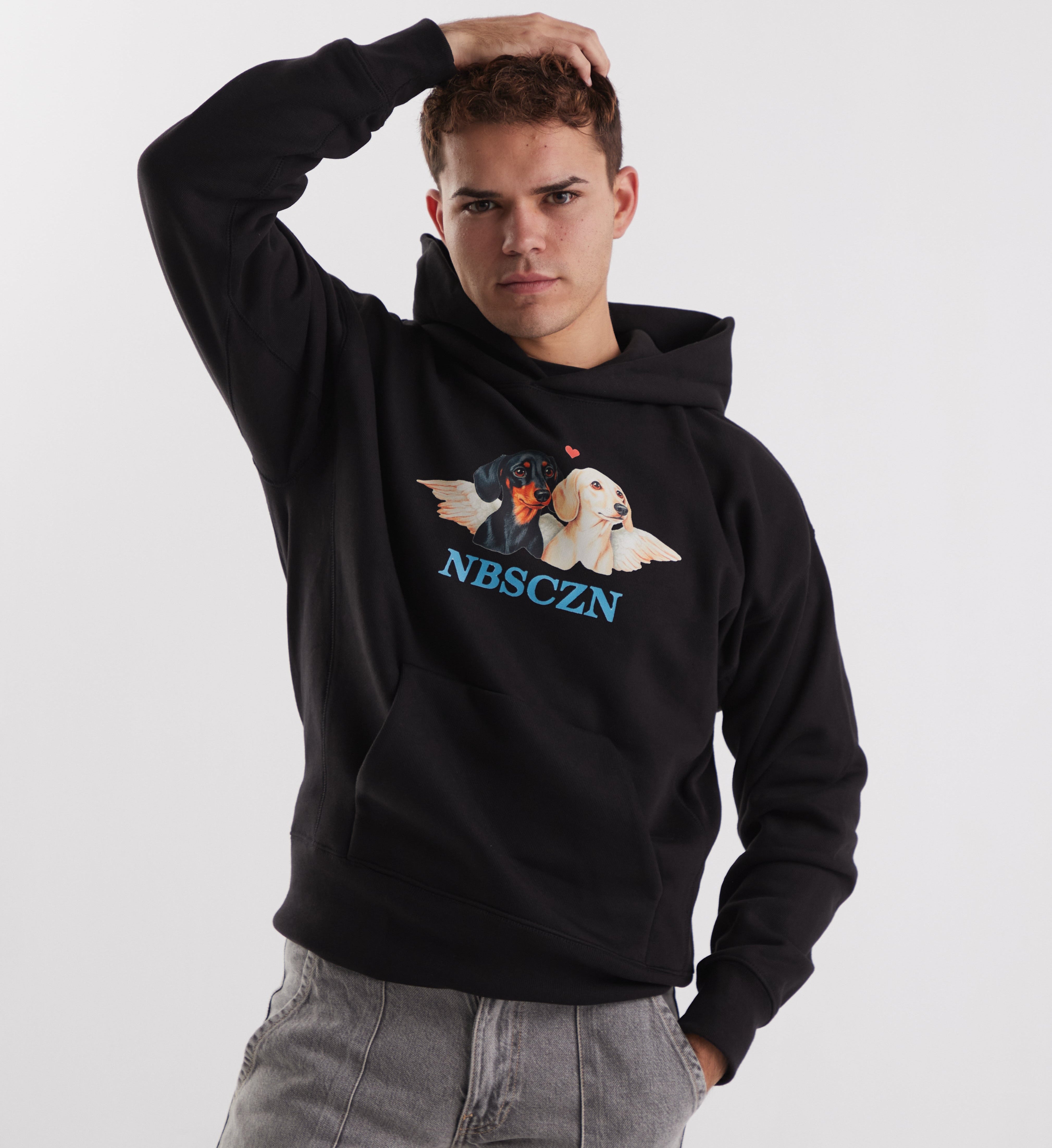 CHERUB DOGS // BLACK HOODIE