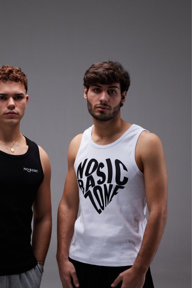HEARTPRINT // WHITE TANK TOP - No Basic Zone