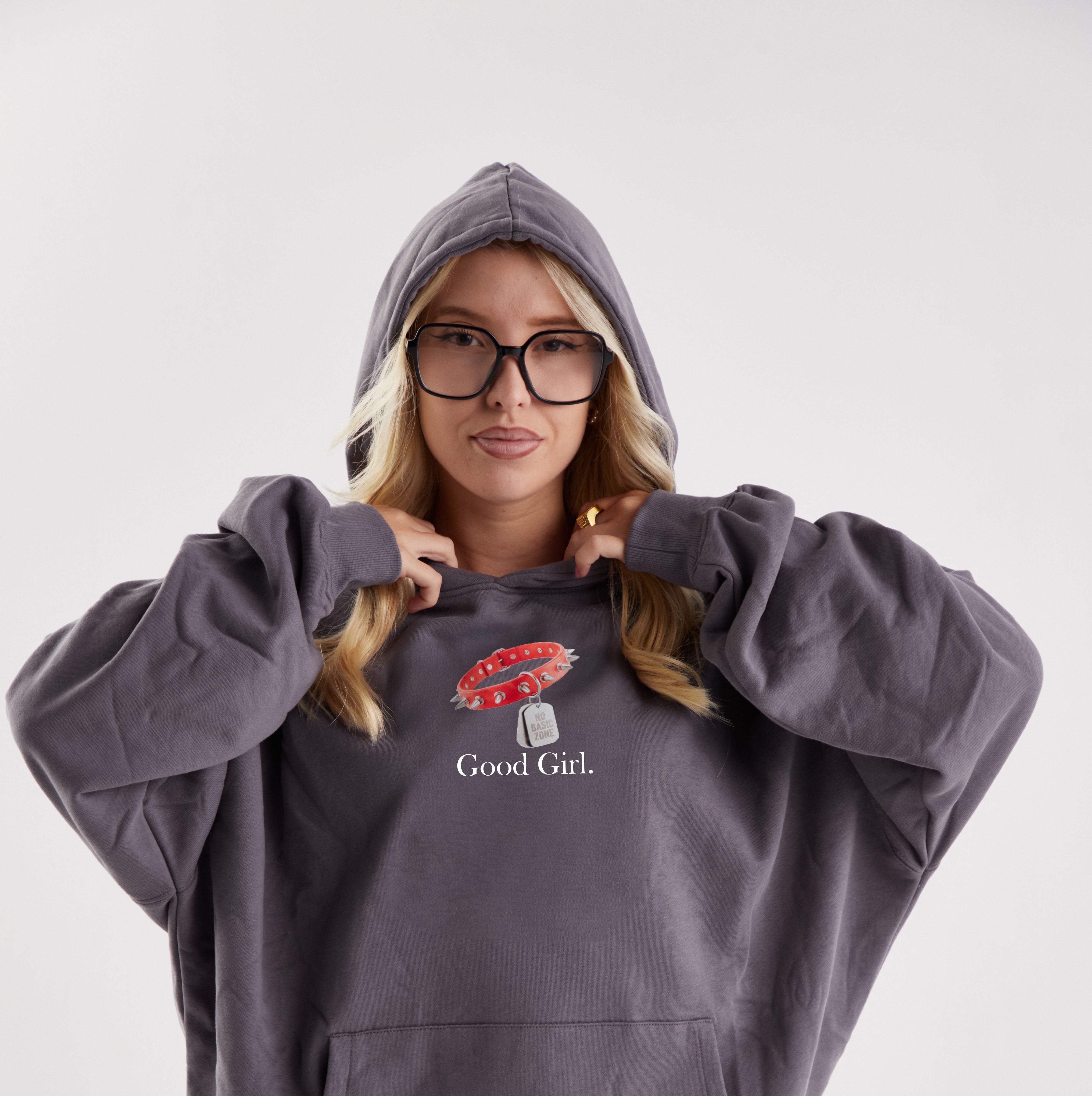 GOOD GIRL // GREY HOODIE